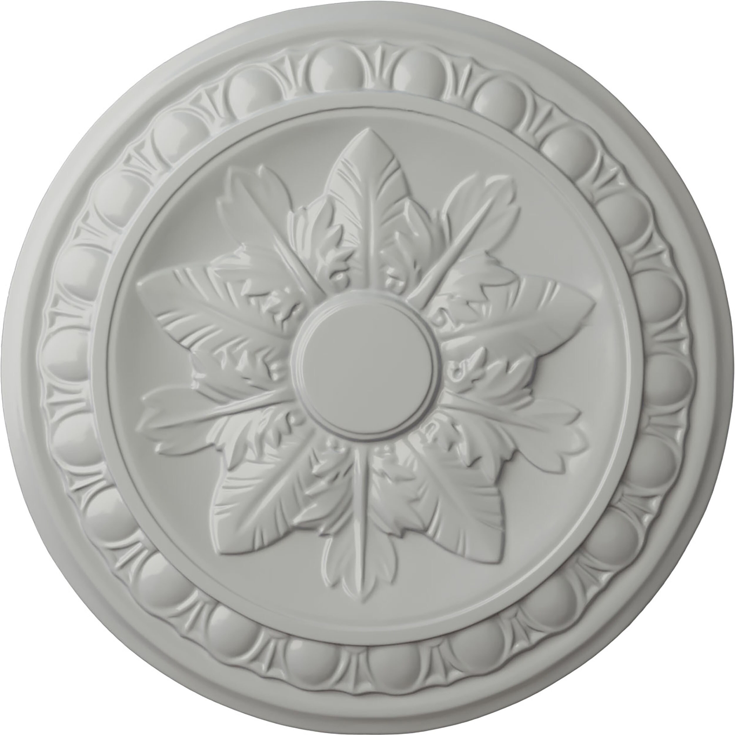 Ekena Millwork CM17EXFRF Exeter 17.75-in W x 17.75-in L Painted Frost Polyurethane Whole Ceiling Medallion
