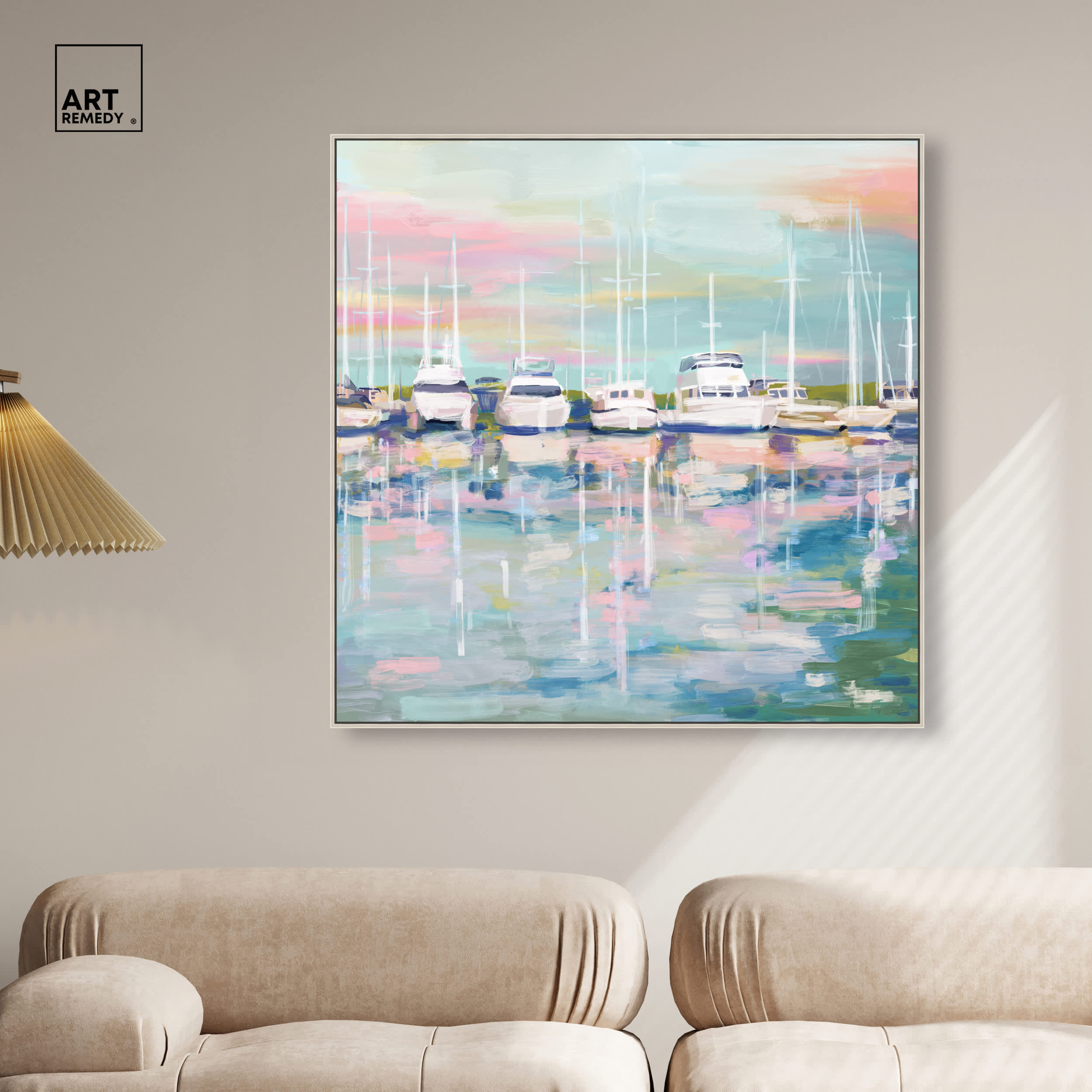 Art Remedy Coastal Dock Coastal Print by Silver Frame 40 x 40 in the ...