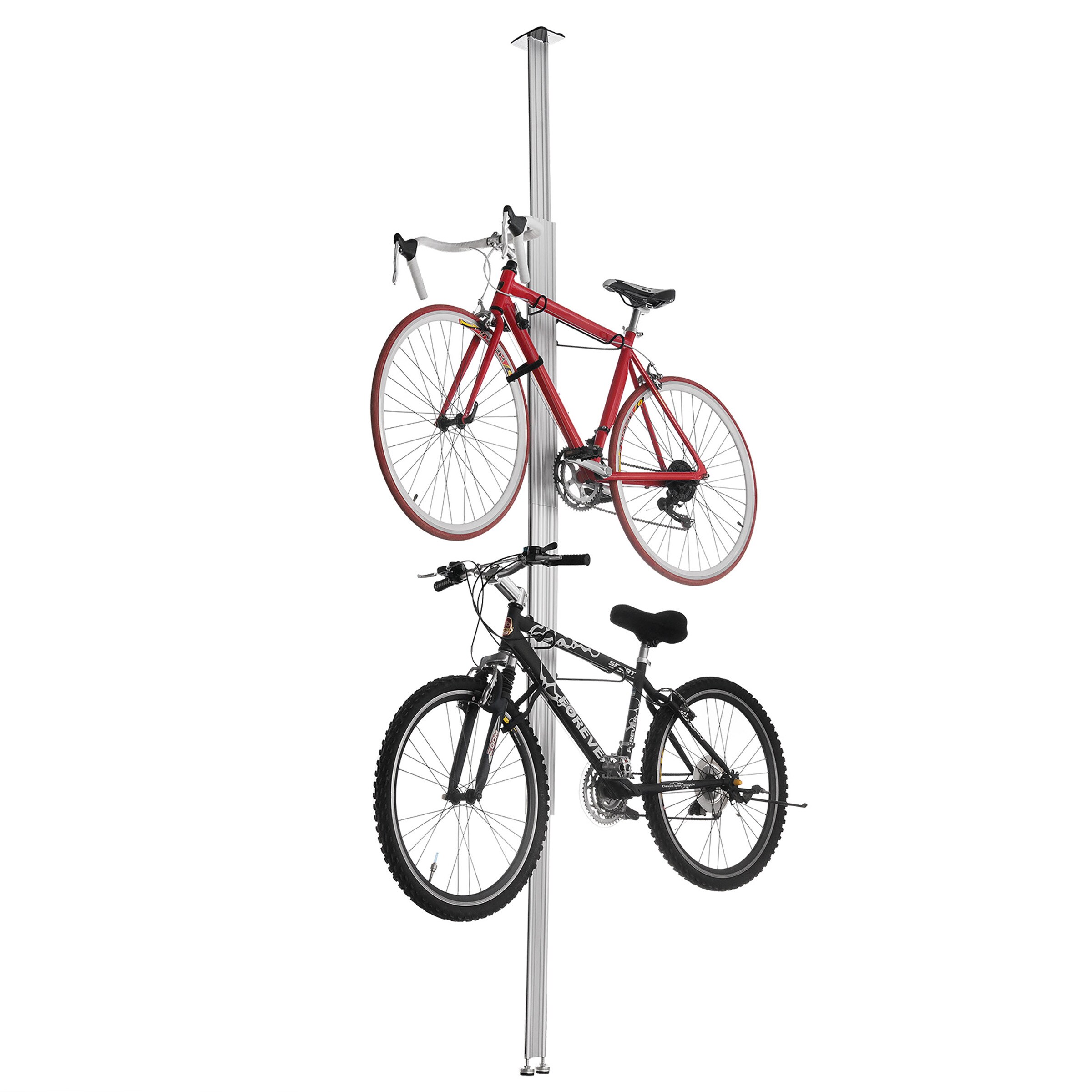 Aluminum Floor-to-Ceiling Bike Storage Rack for Two Bicycles
