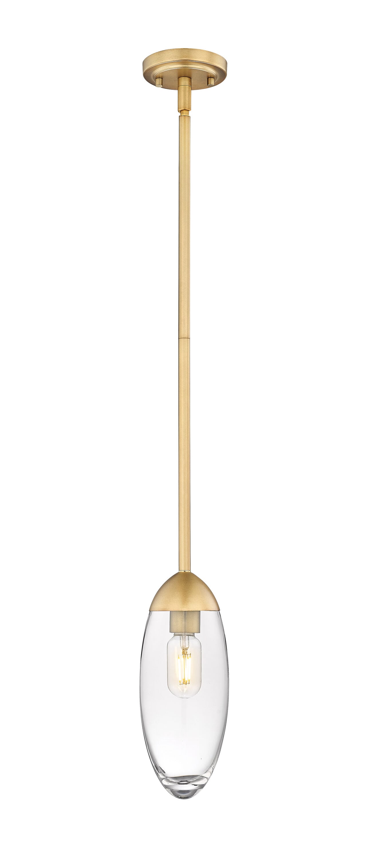 Z-Lite 651P-ROD-RB Arden Rubbed Brass Modern/contemporary Clear glass Cylinder Mini Hanging Pendant light