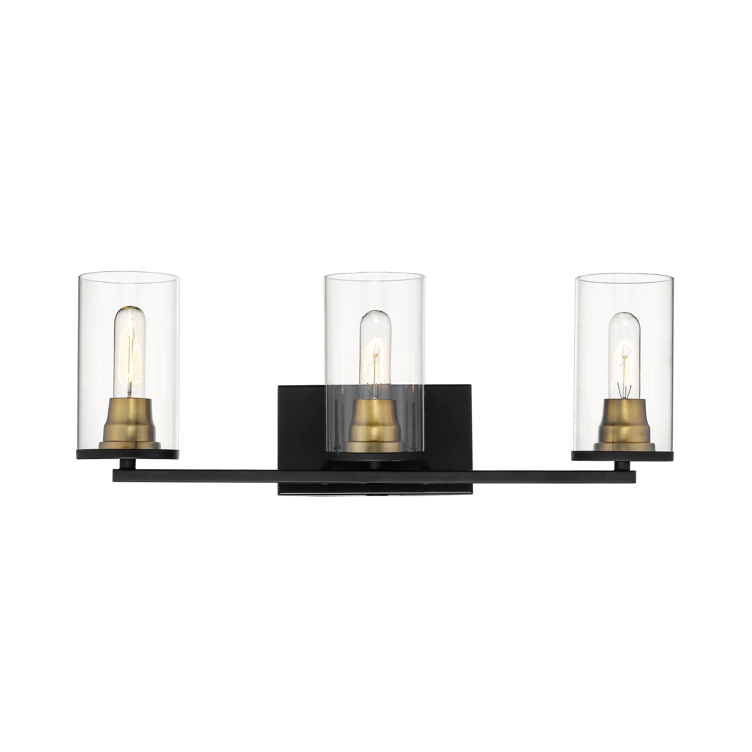 Millennium Lighting 3493-MB/HBZ Pasadena 24-in 3 -Light Matte Black Transitional Vanity light