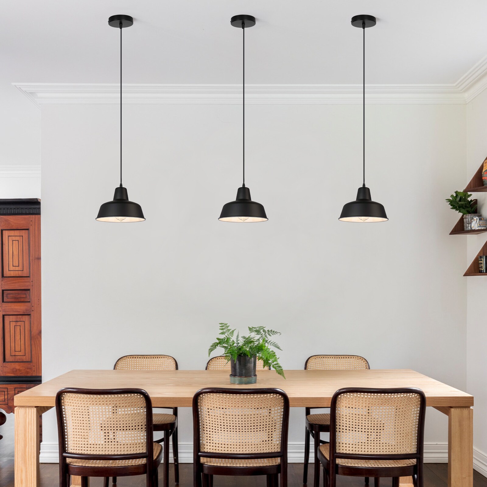 Z ZOSIMIO LIGHT Farmhouse Pendant Light Black/Brass Rustic