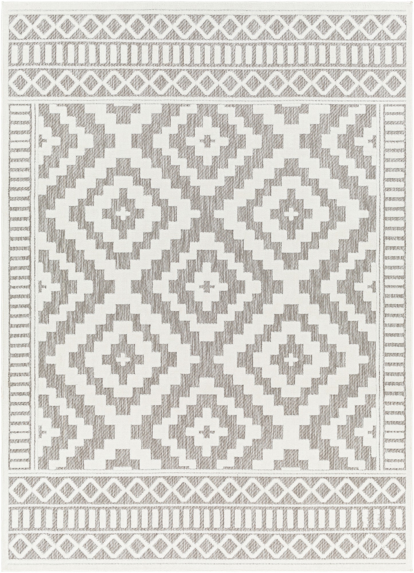 Livabliss SFG2306-71010 San Diego 8 x 10 (ft) Polypropylene Gray Rectangular Indoor/Outdoor Medallion Moroccan Area rug