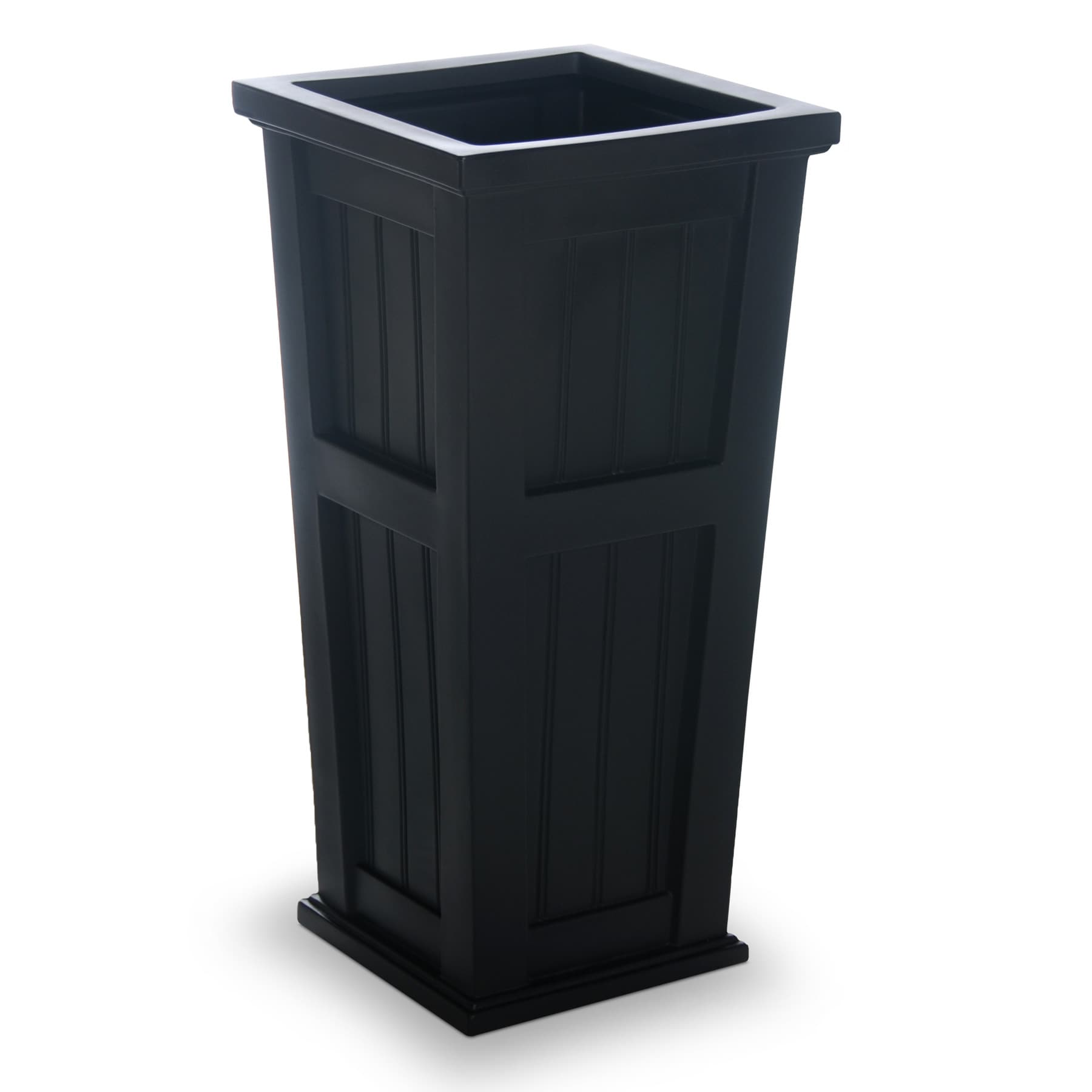 Cape Cod 32" Black Polyethylene Self-Watering Planter