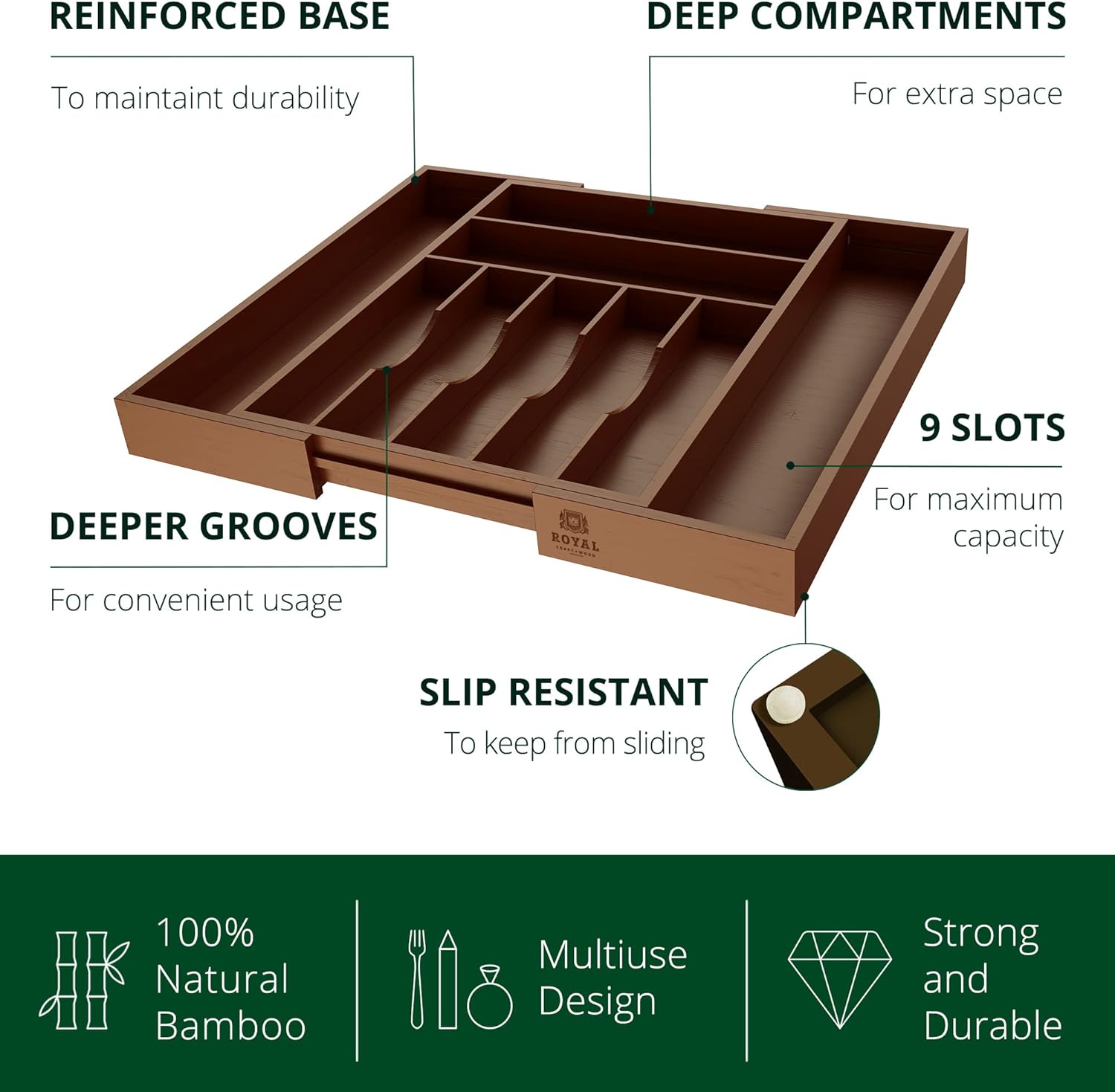 ROYAL CRAFT WOOD RCWKITDRAW-BRW Drawer-Organizers - View #3