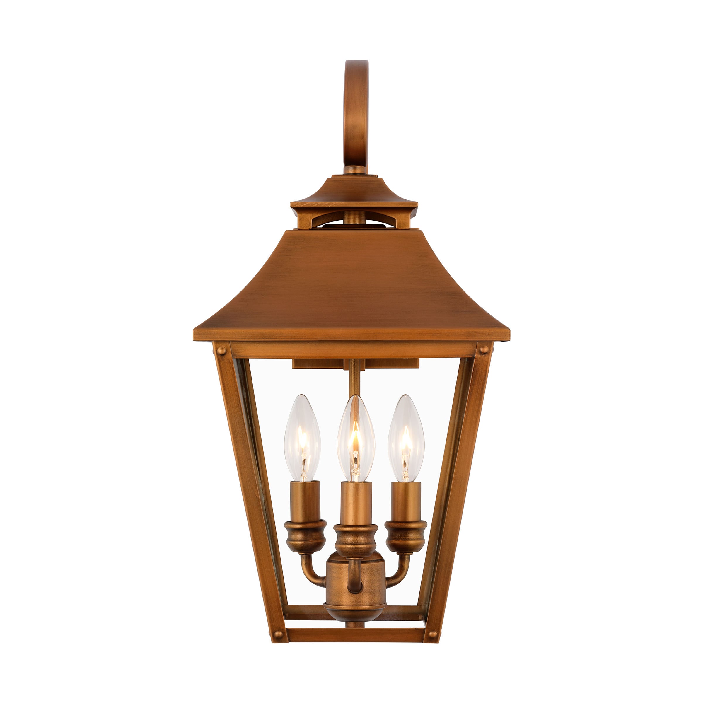 Generation Lighting OL14403NCP Galena 3 -Light 19-in H Copper Hardwired Outdoor Wall Light