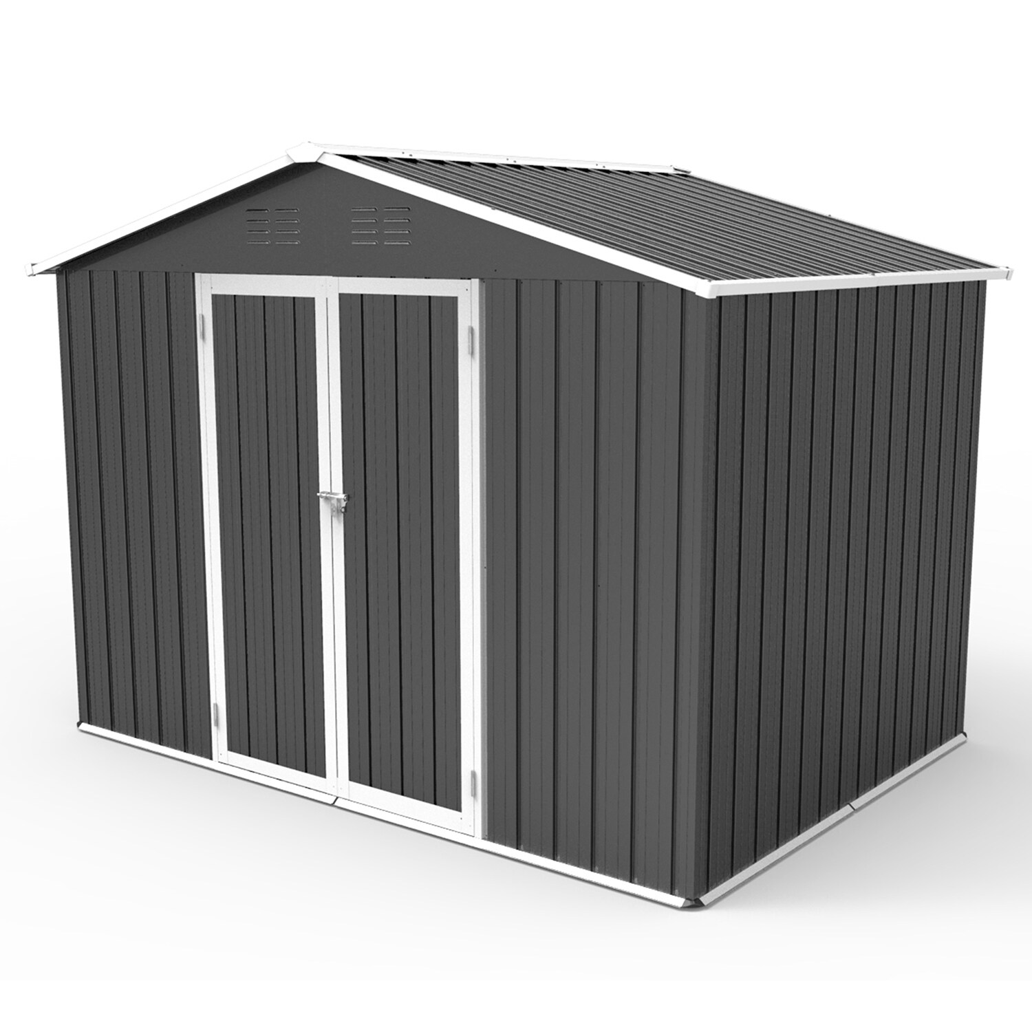 Bybafun 6ft x 8ft Galvanized Steel Storage Shed at