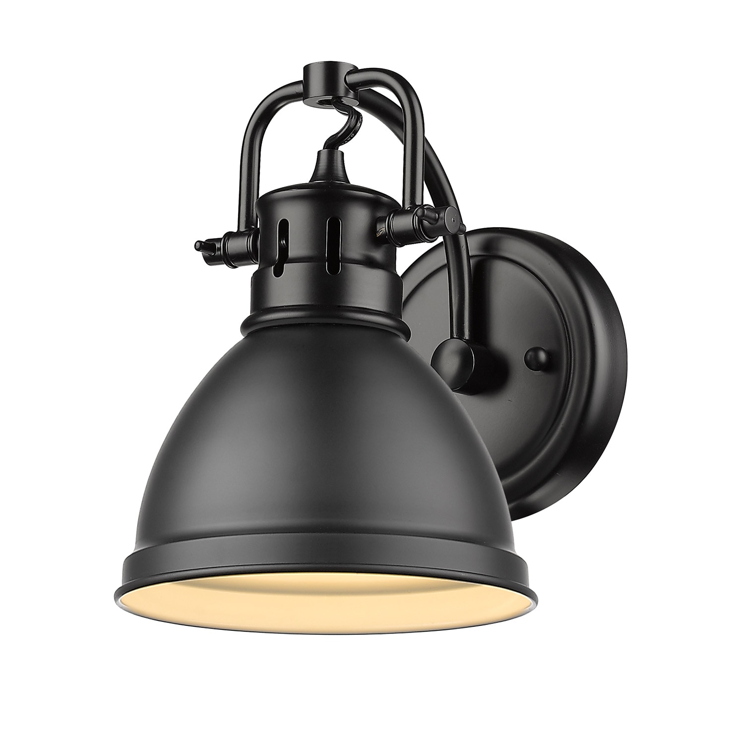 Golden Lighting 3602-BA1 BLK-BLK Duncan 6.5-in 1 -Light Matte Black Transitional Vanity light