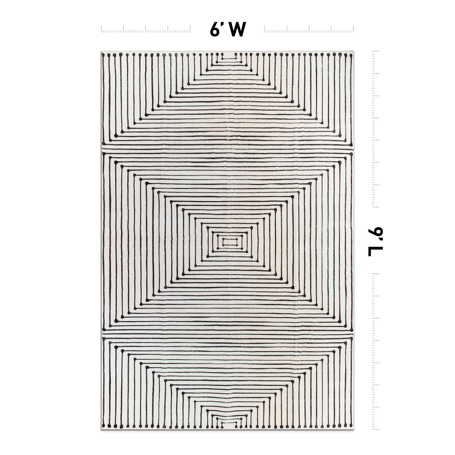 World Rug Gallery WR73IVORY6X9 Stanford 6 x 9 (ft) Flatweave Ivory Rectangular Indoor Geometric Global Machine washable Pet Friendly Area rug