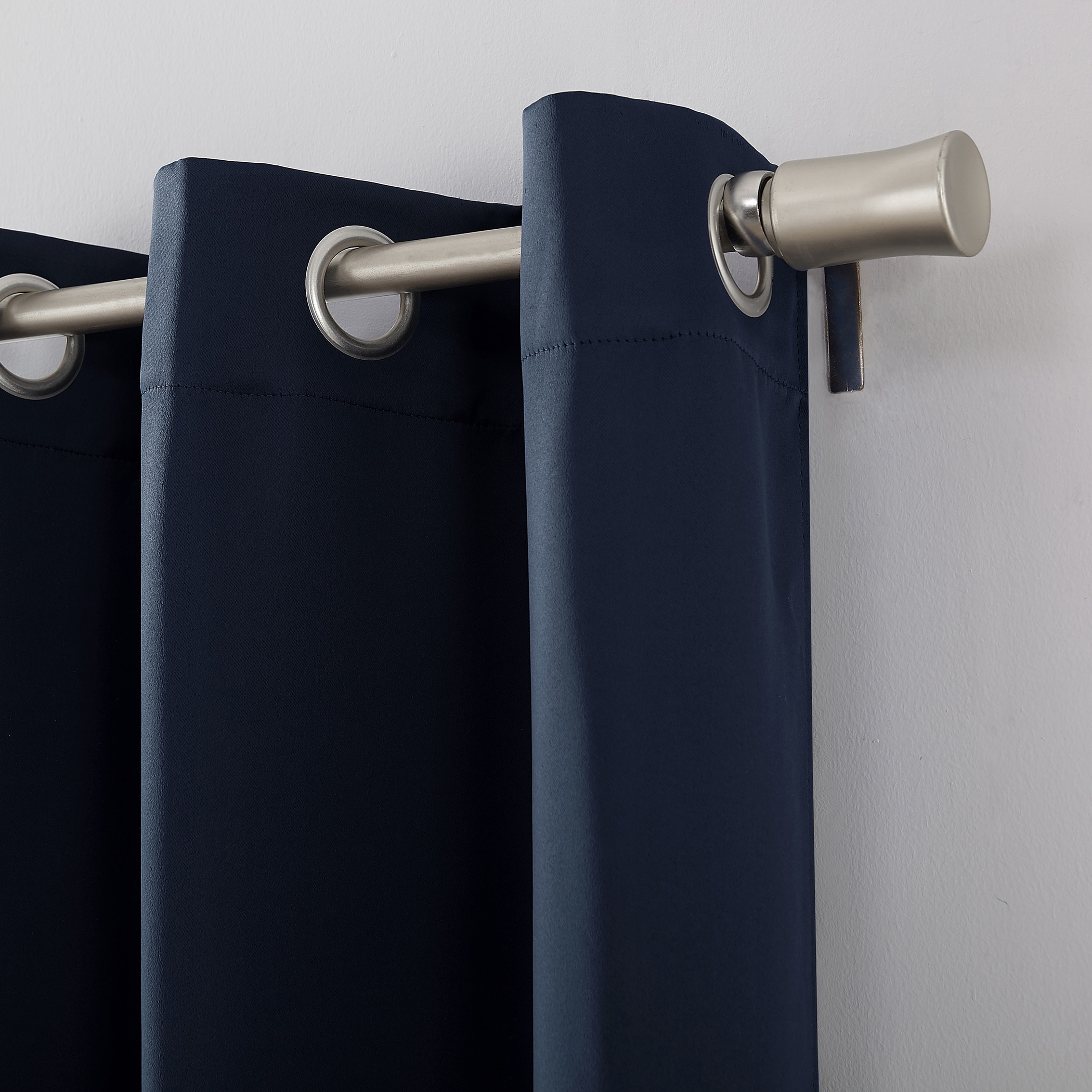 Sun Zero 95-in Navy Blackout Interlined Grommet Single Curtain Panel at ...