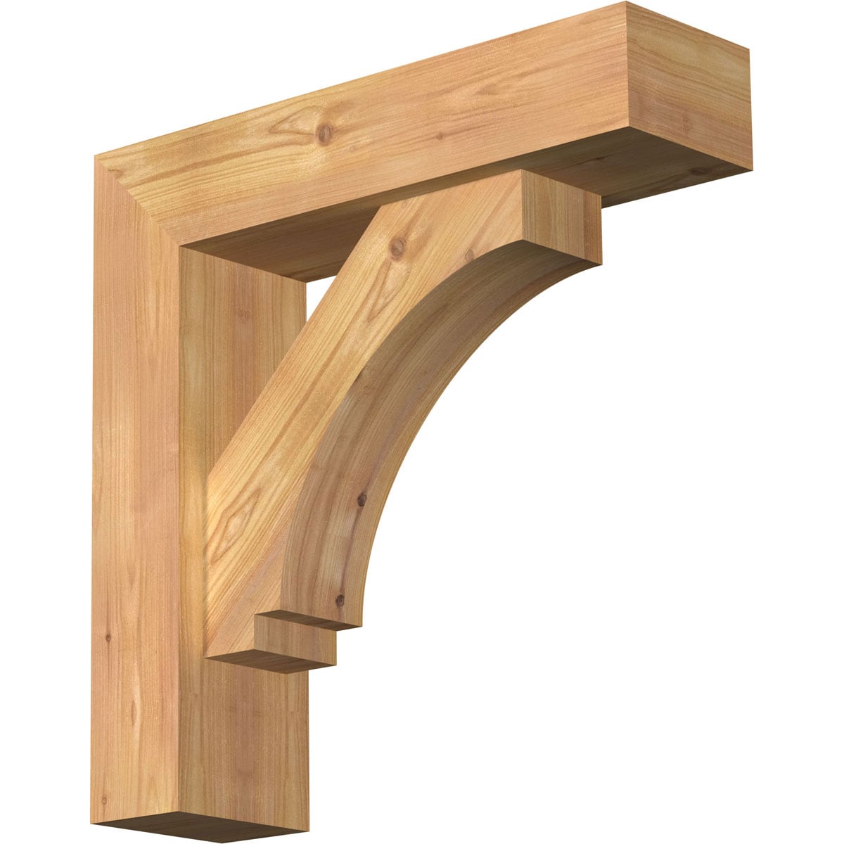 Ekena Millwork 1462737 Imperial Block Smooth Bracket with Offset Brace Western Red Cedar Wood Standard Bracket