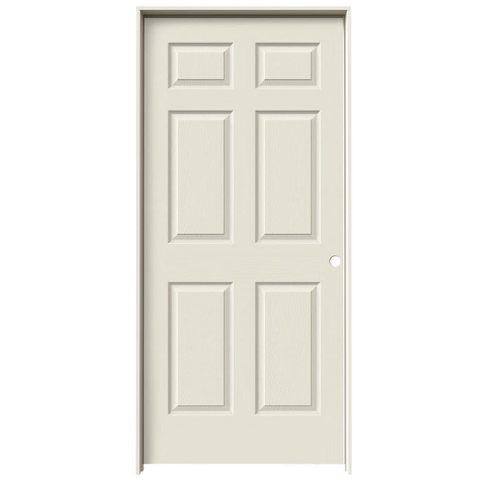 JELD-WEN Colonist 36-in x 80-in 6-panel Solid Core Primed Molded Composite  Left Hand Single Prehung Interior Door in the Prehung Interior Doors  department at
