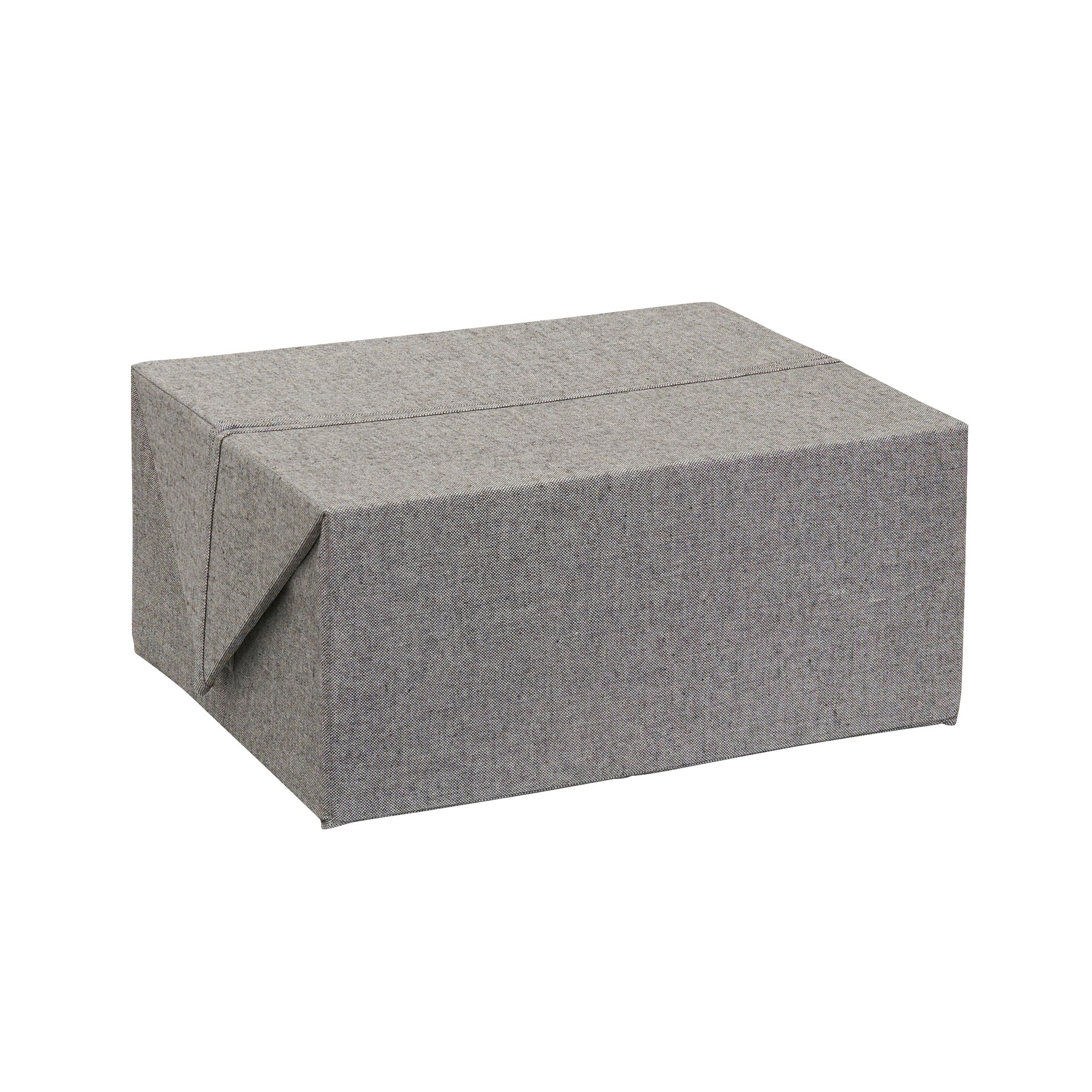 Household Essentials Short Collapsible Storage Bin Textured PET and Cotton Fabric Foldable Frame Space Saving and Innovative Design Folding Lid Versatile Grey #HH520-1