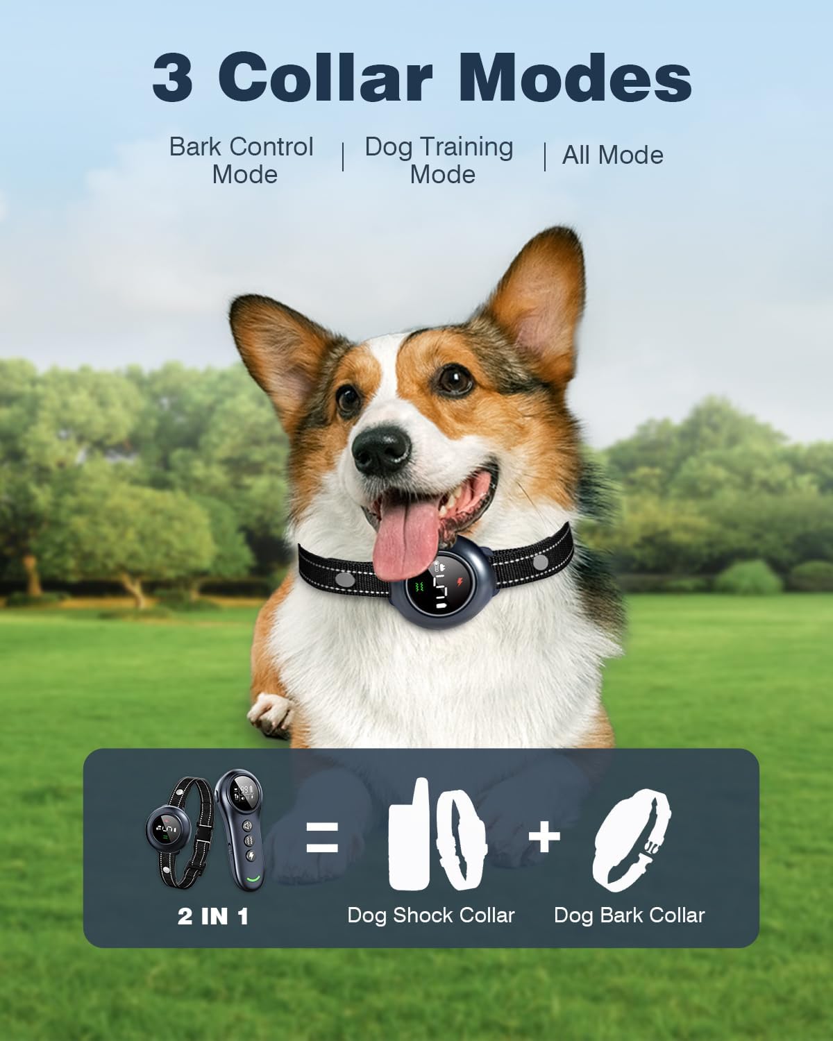 Etokfoks two in one dog training and anti bark collar 3300Ft remote ...
