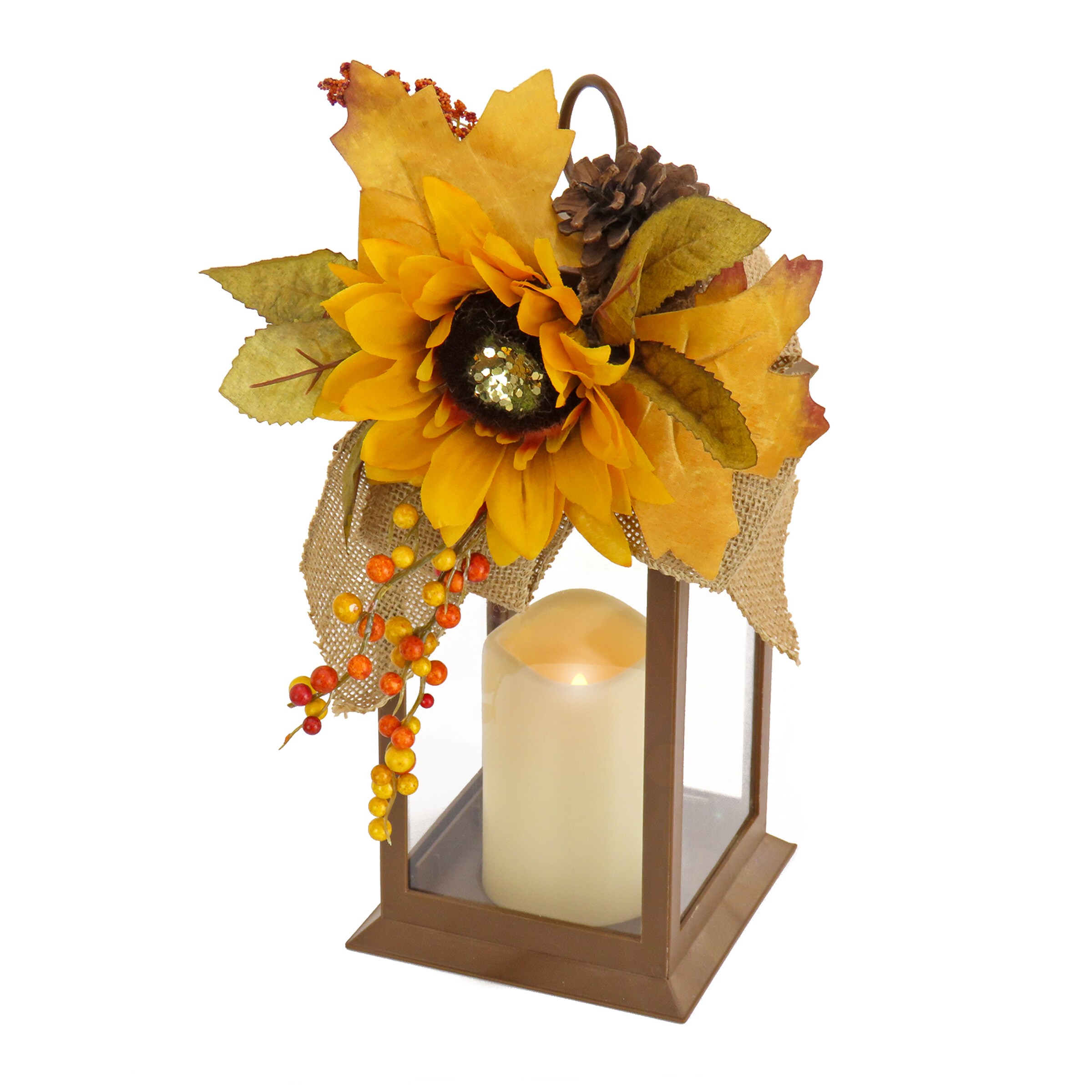 National Tree Company RAHV-1006SK4018 14-in Lighted Harvest Free Standing Decoration Lantern