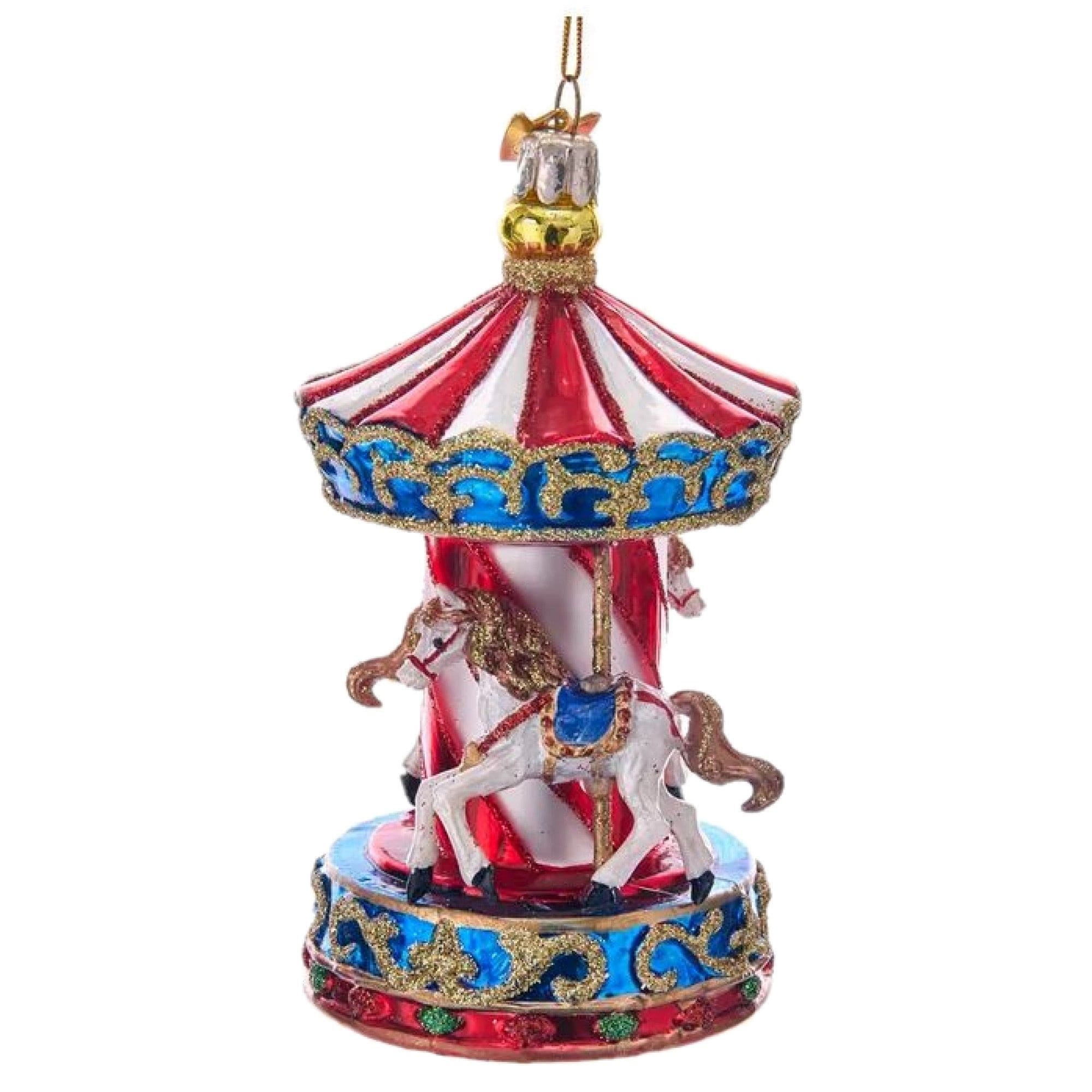 Kurt S. Adler 086131447891 Kurt Adler Noble Gems Glass Ornament for Christmas Tree - Carousel