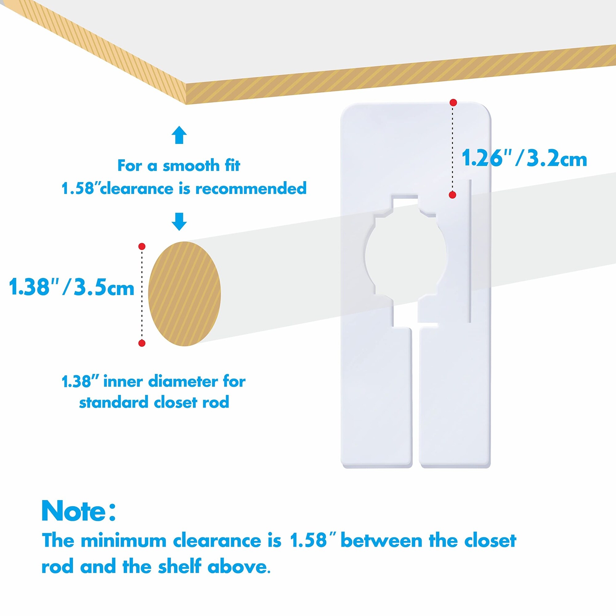 KIWDZFU 8 PCS Closet Rack Dividers White Rectangular Wardrobe Partition ...