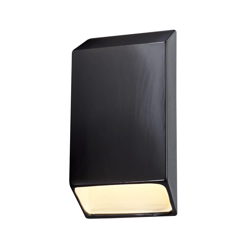 Justice Design Group CER-5870W-BKMT Ambiance 1 -Light 14-in H Multiple colors Hardwired Dark Sky Integrated LED Outdoor Wall Light