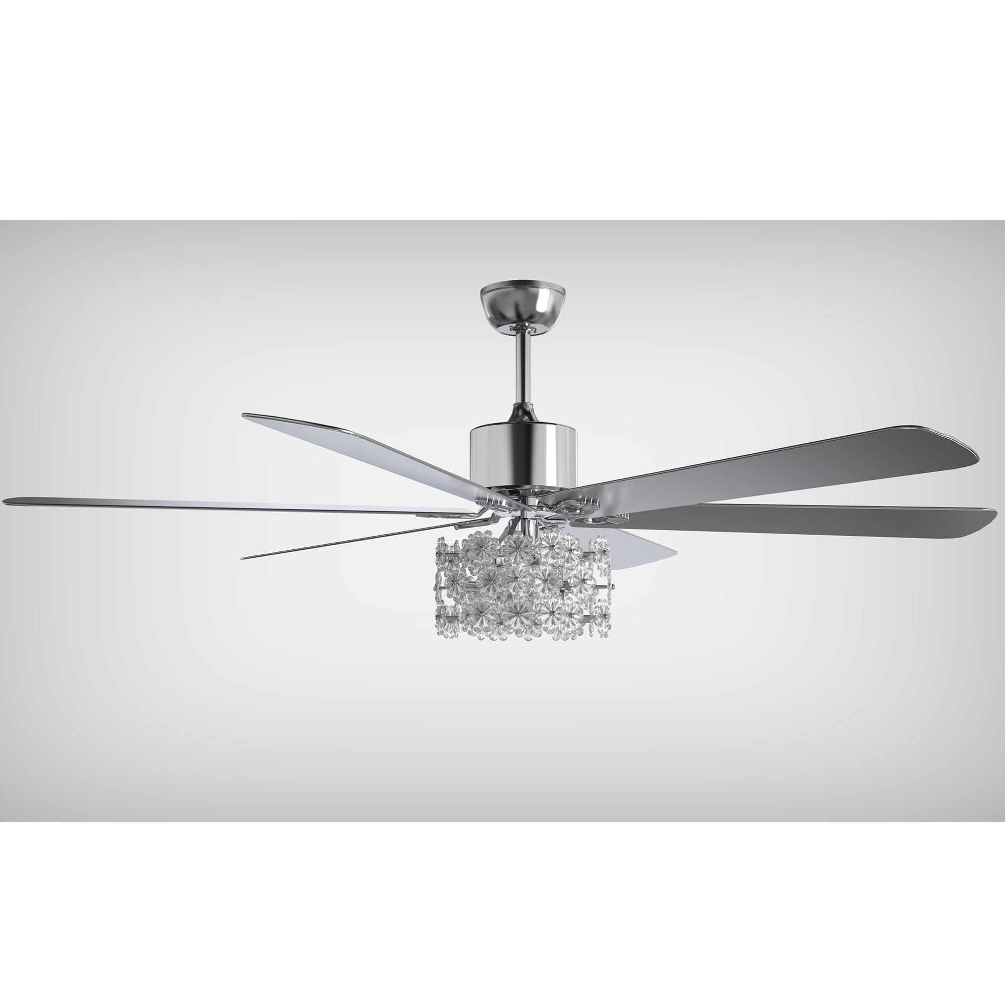 Oaks Decor DC6510OKEL-C Logrono 65-in Color-Changing Chrome with Modern/contemporary Blades Chandelier Ceiling Fan With Light - Remote Included ( 6 -Blade )