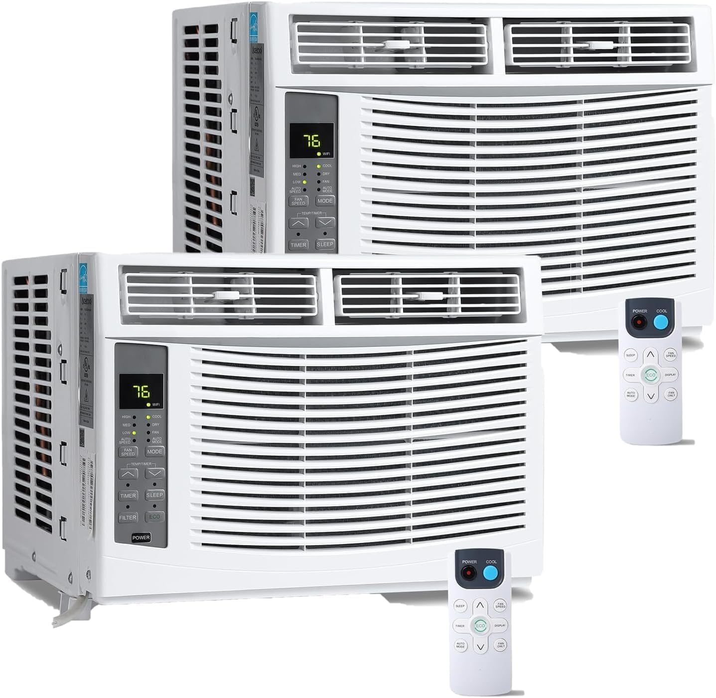 2-Pack 6000BTU Fixed Frequency Window Air Conditioner- Non-WiFi Window Mount Cooling AC Unit- ABS Compact Indoor Window AC for Home