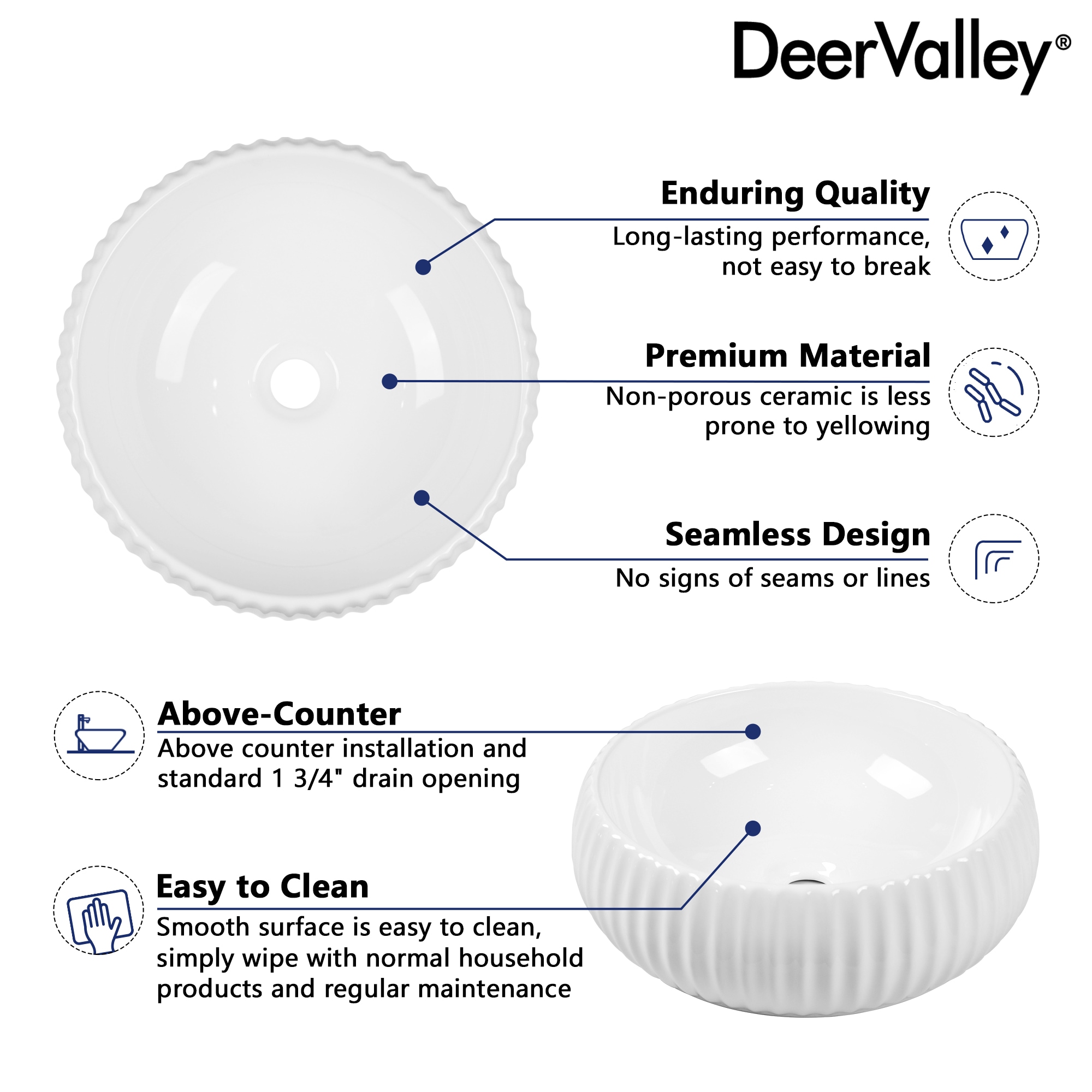 DeerValley DV-1V0223 Bath-Sink - View #3
