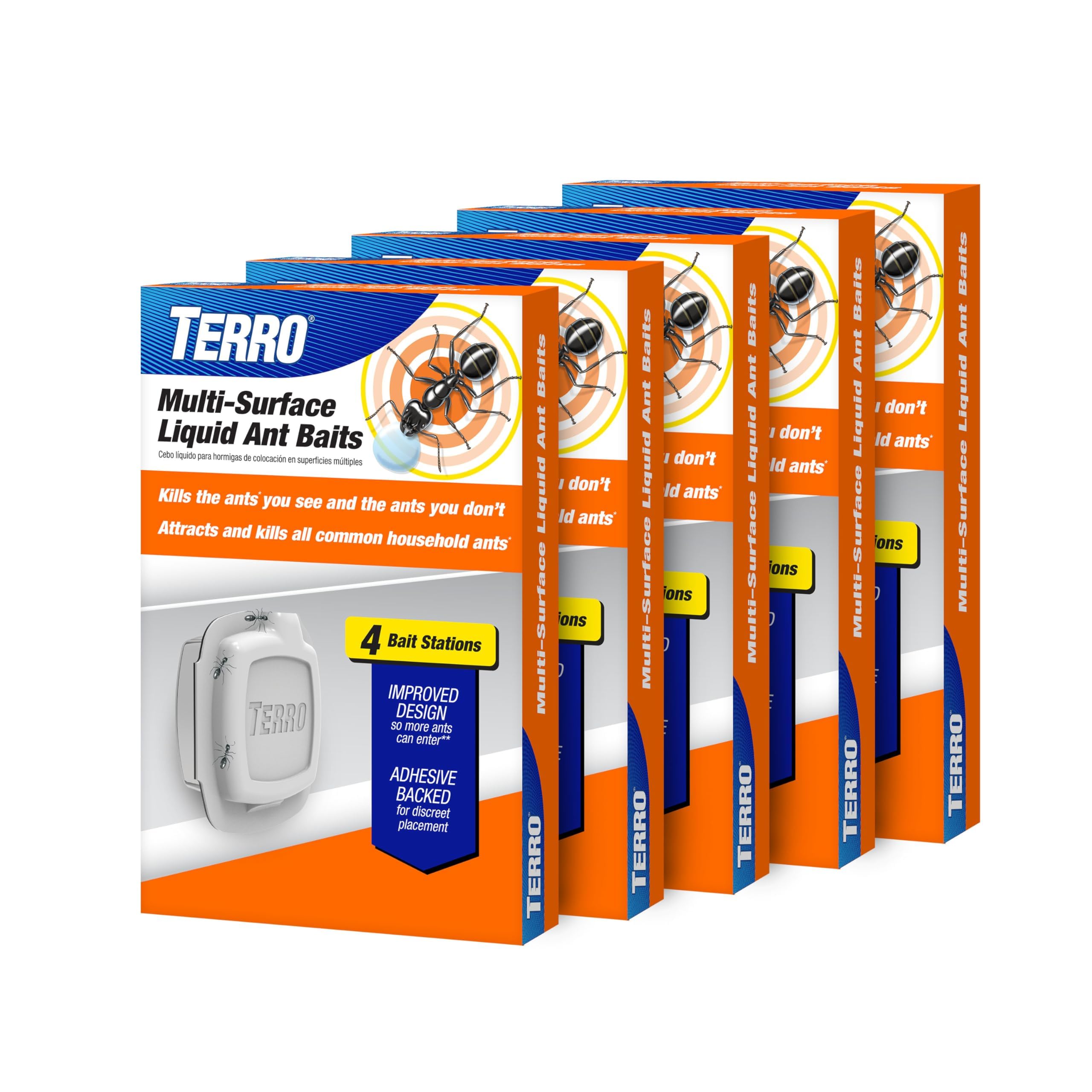 TERRO -  Indoor Liquid Ant Baits with Adhesive Strips for Discreet Baiting -  Ant Trap and Bait S...