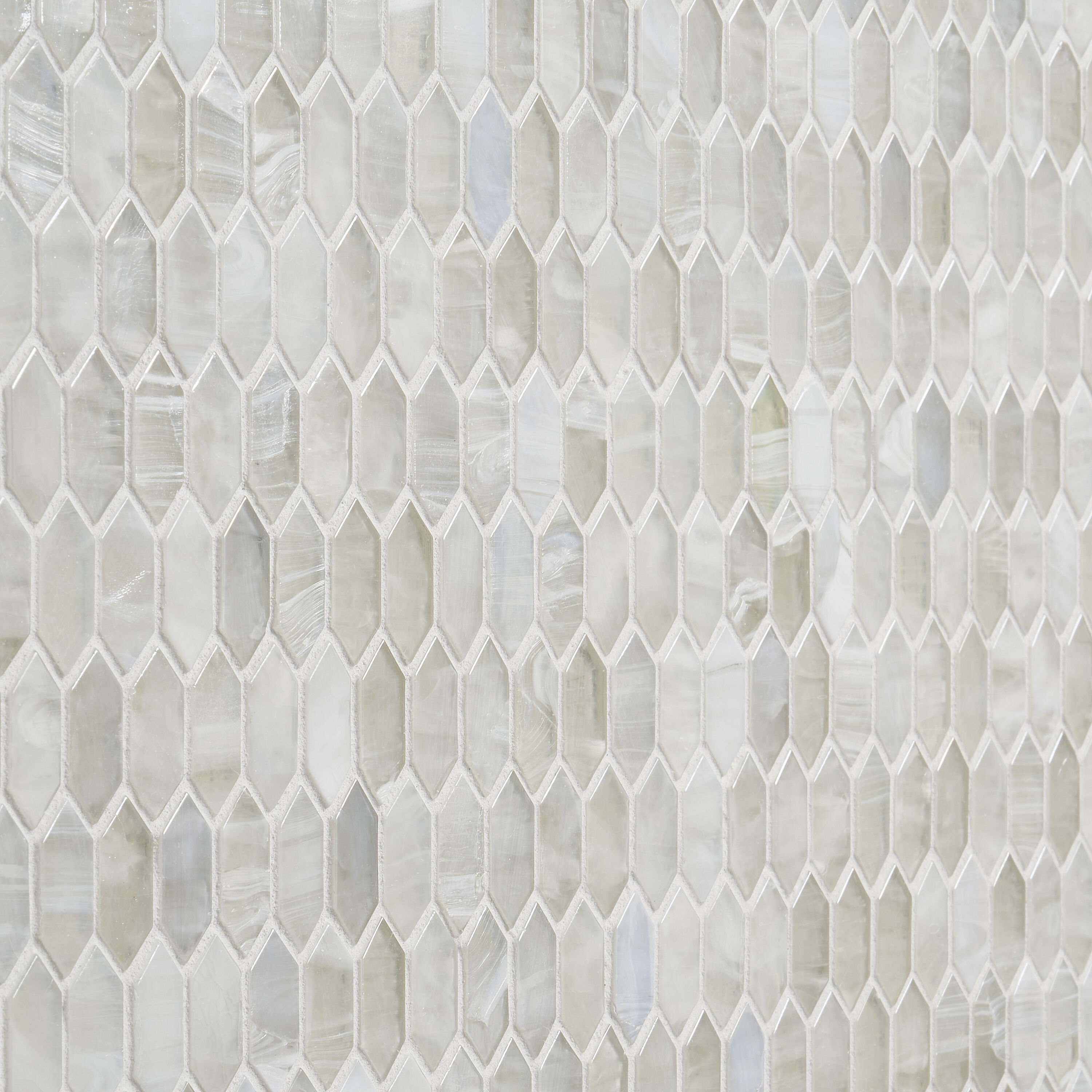 Flicker White Polished Glass Hexagonal Mosaic Wall Tile