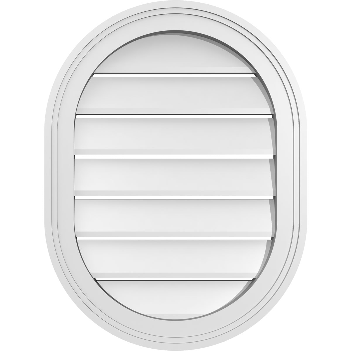 Ekena Millwork GVPVR18X2402SF 18-Inches x 24-Inches Off-white Oval PVC Gable Louver Vent