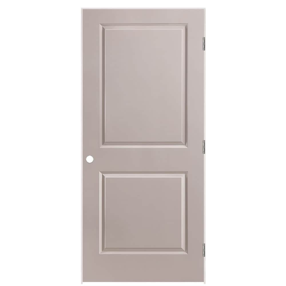Masonite 1316077 36-in x 80-in Driftwood Solid core 2-panel square Left hand Smooth Prefinished Molded composite Flat Jamb Single Prehung Interior Door