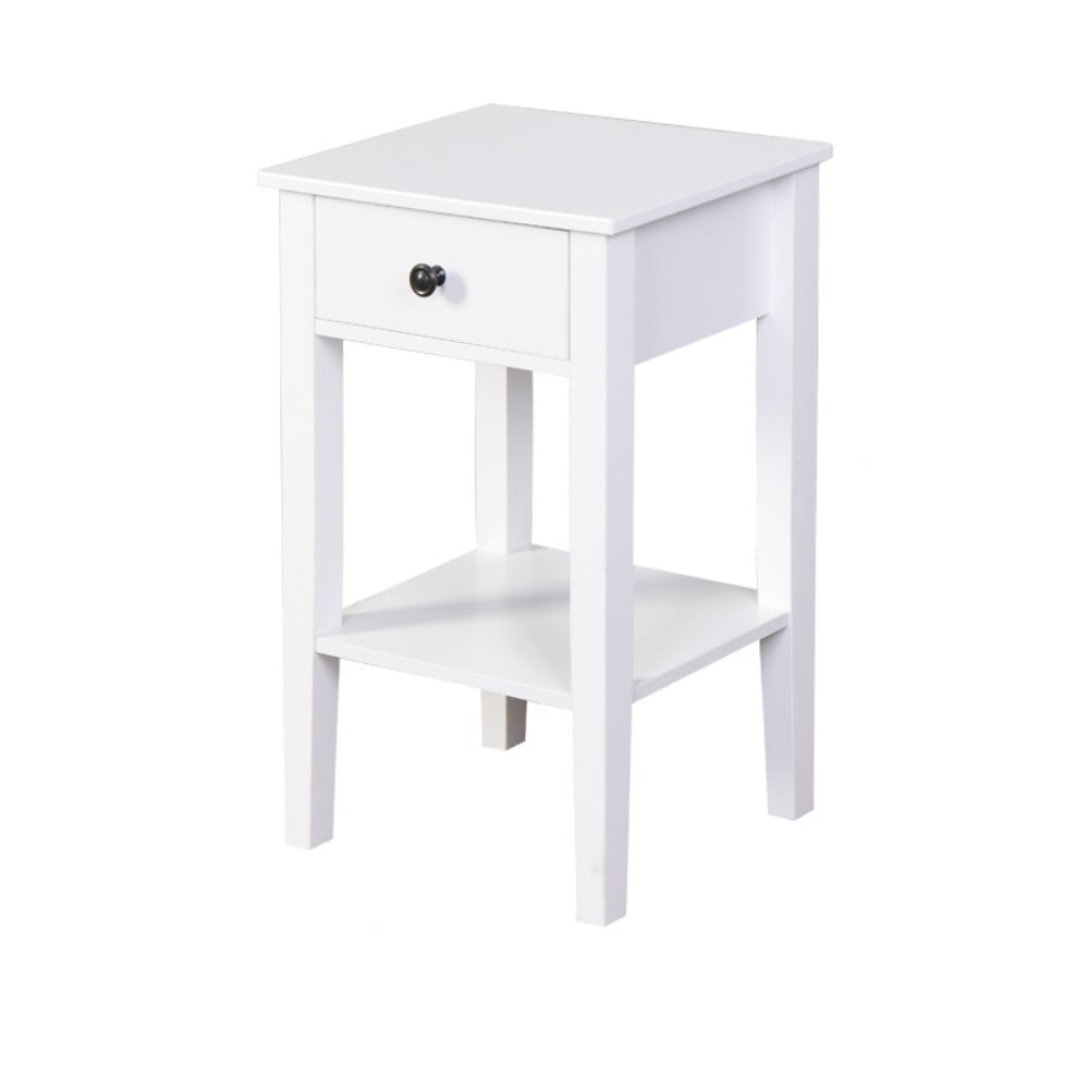 Siavonce XH66474 16-in W x 26-in H White MDF Rectangular Modern End Table with Storage