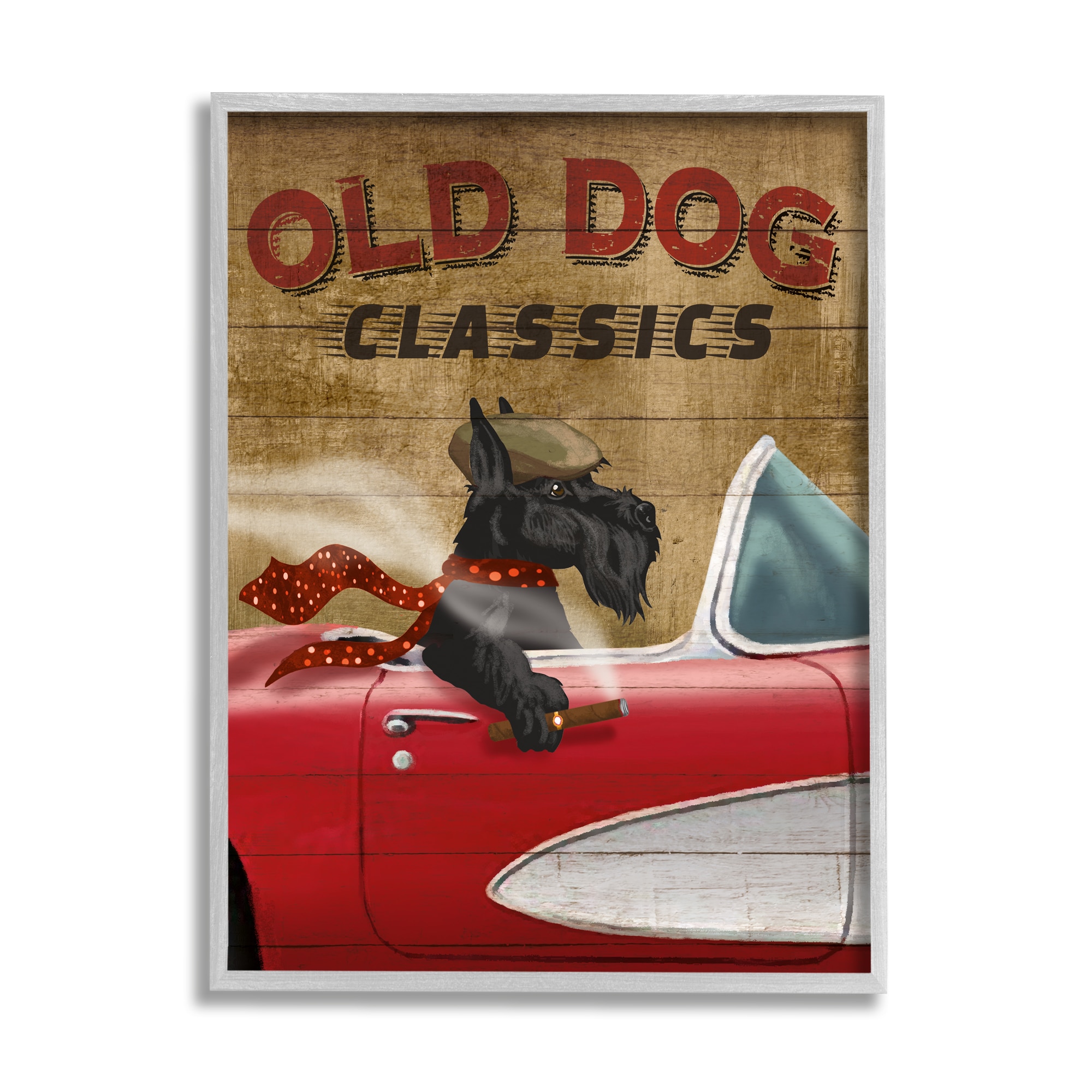 Conrad Knutsen Gray Wood Framed 30-in H x 24-in W Animals Print on Canvas in Red | - Stupell Industries AF-367-GFF-24X30