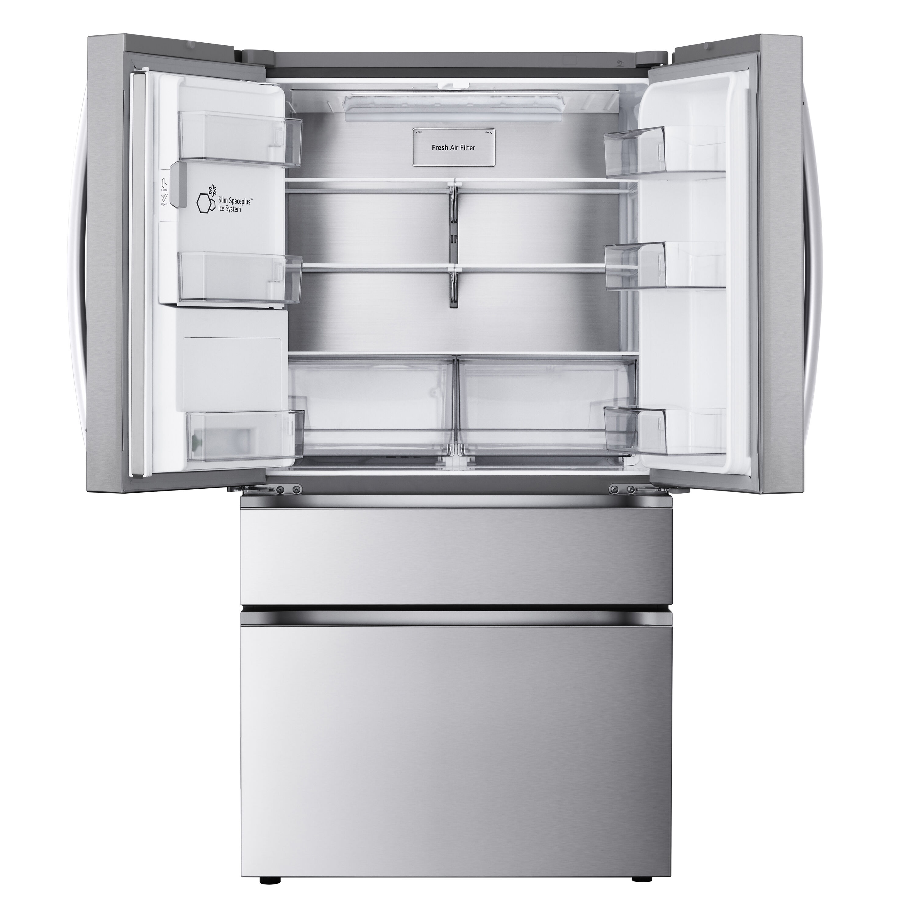 LG Standard Depth MAX 28.6-cu ft 4-Door Smart French Door Refrigerator with Dual Ice Maker, Water and Ice Dispenser (Fingerprint Resistant) ENERGY STAR