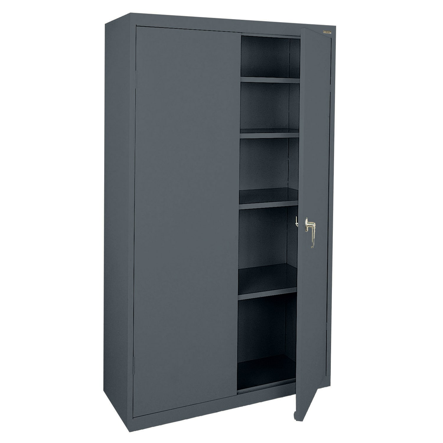 Charcoal Steel Freestanding Lockable Office Cabinet, 72'' H x 36'' W