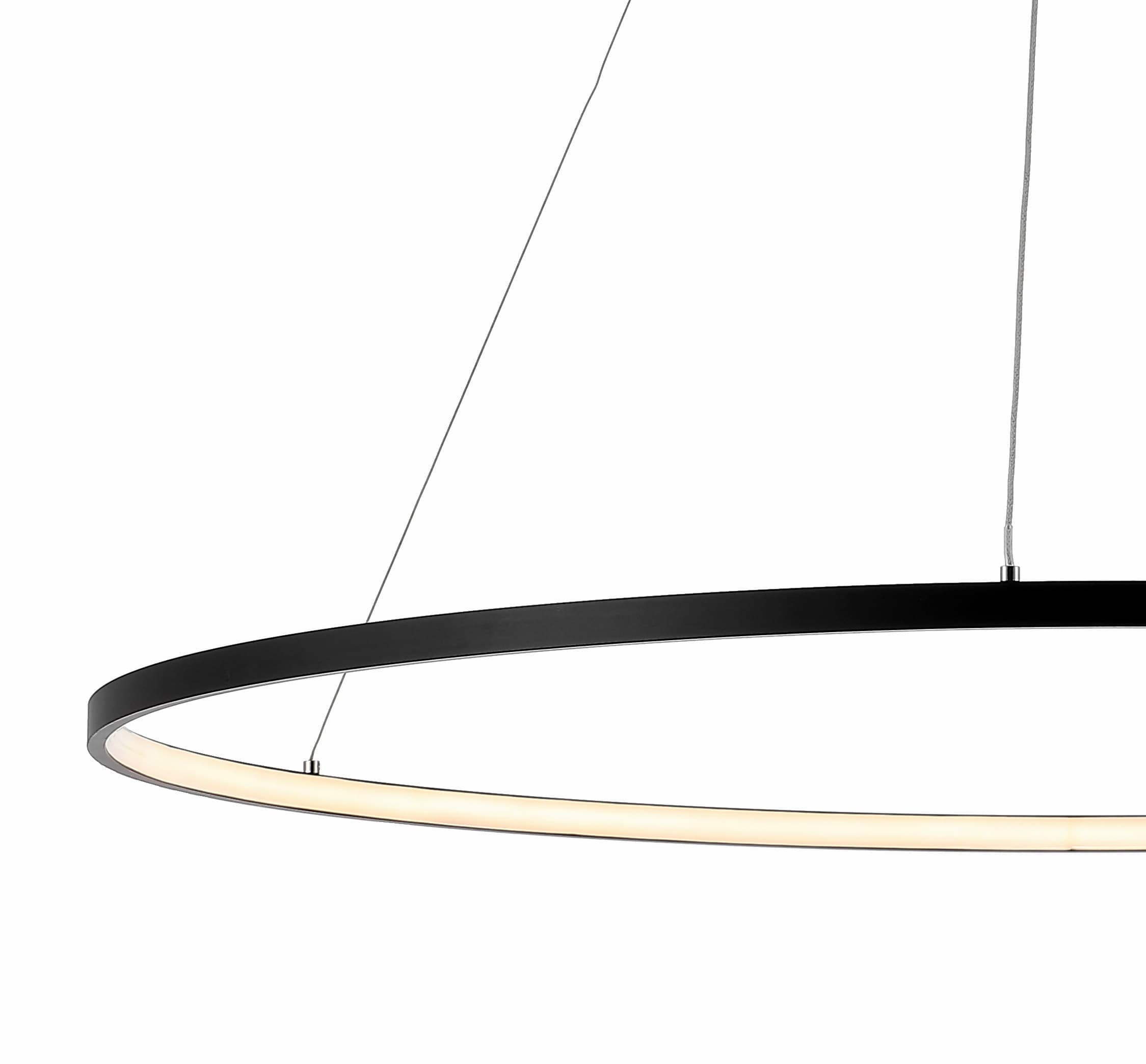 Circulo 74" Matte Black Minimalist Industrial LED Pendant