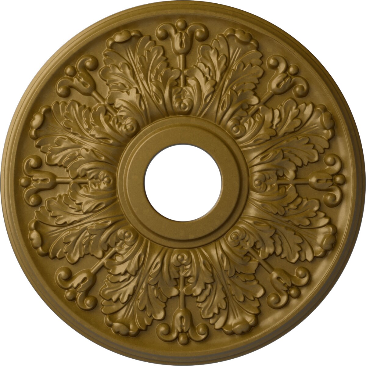 Ekena Millwork CM16APGLS Apollo 16.5-in W x 16.5-in L Painted Gold Polyurethane Whole Ceiling Medallion