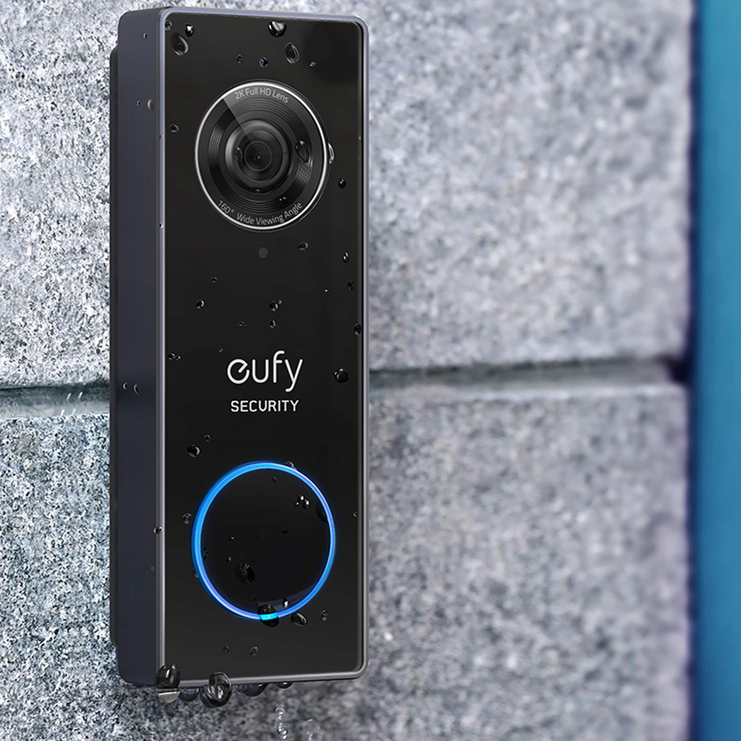 eufy Security Video Doorbell 2K, Battery and Wired, w/Chime Wireless Wi-Fi  Compatible Smart Video Doorbell in Black in the Video Doorbells department  at