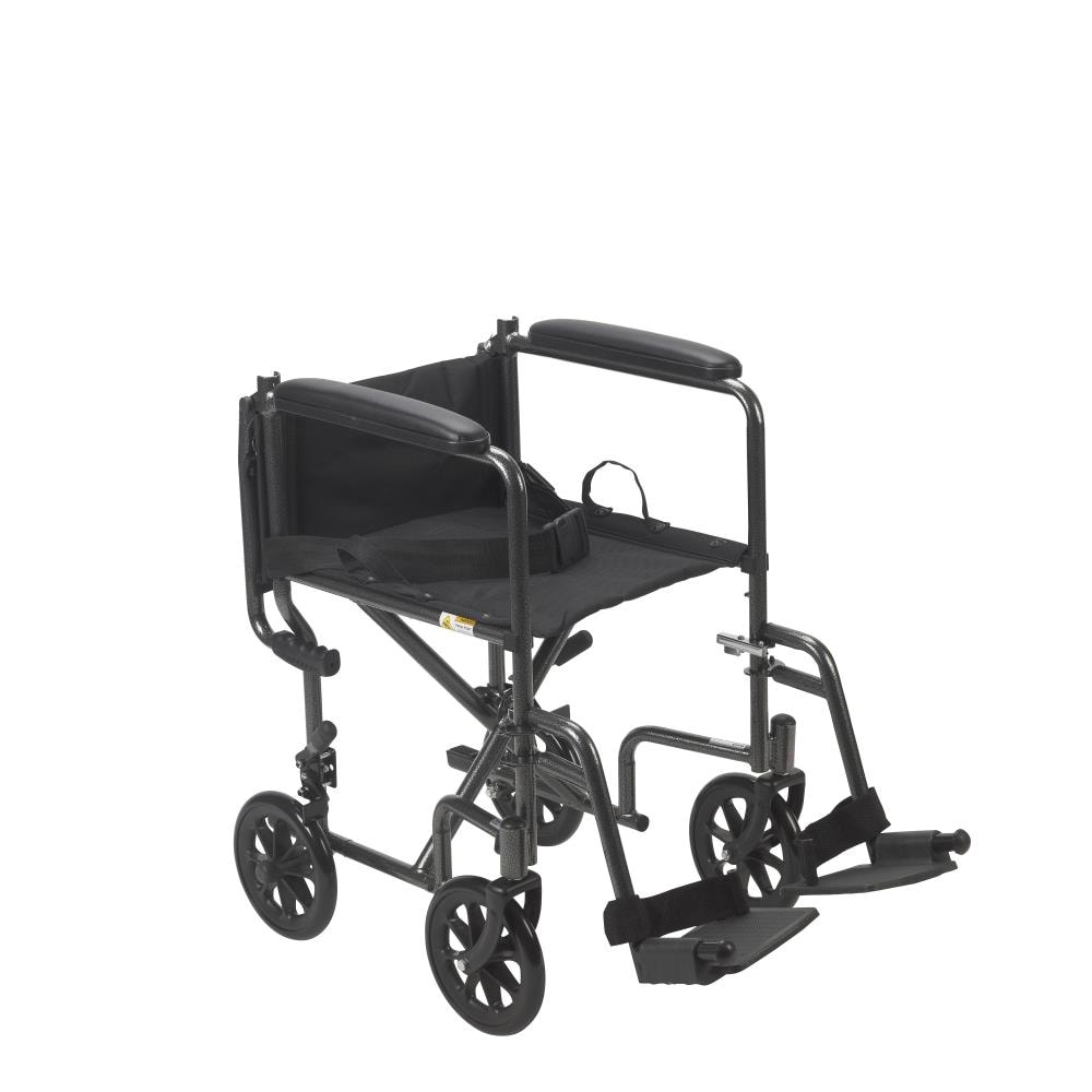 Drive Medical Lightweight Steel Transport Wheelchair, Fixed Full Arms,  19-in Seat in the Walkers, Wheelchairs & Rollators department at