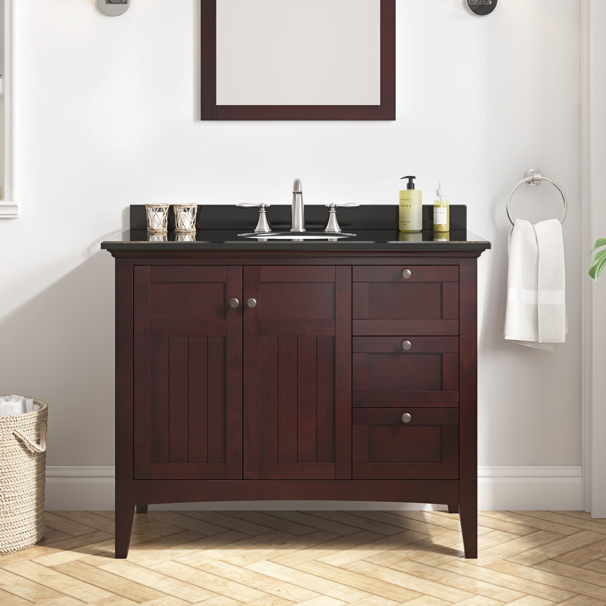 OVE Decors Gavin 42-in Tobacco Undermount Single Sink Bathroom Vanity ...