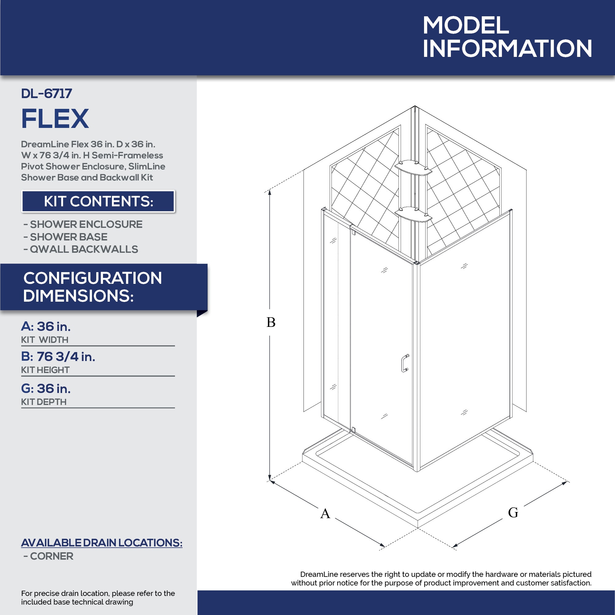 DreamLine DL-6717-04CL Alcove-Shower-Kit - View #10