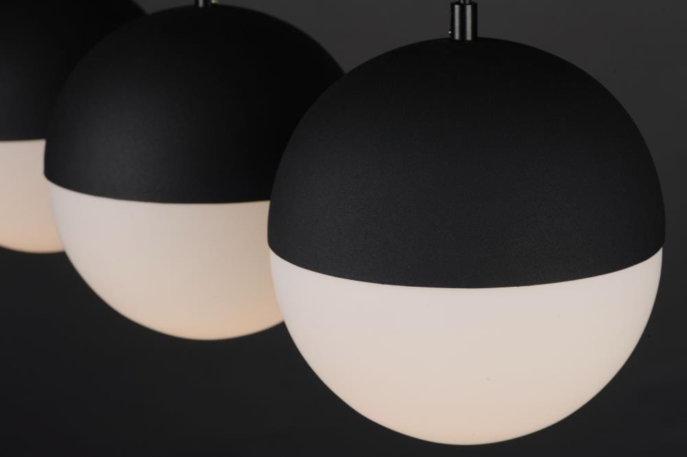 Sleek Modern Black Nickel 3-Light LED Pendant with Satin White Glass