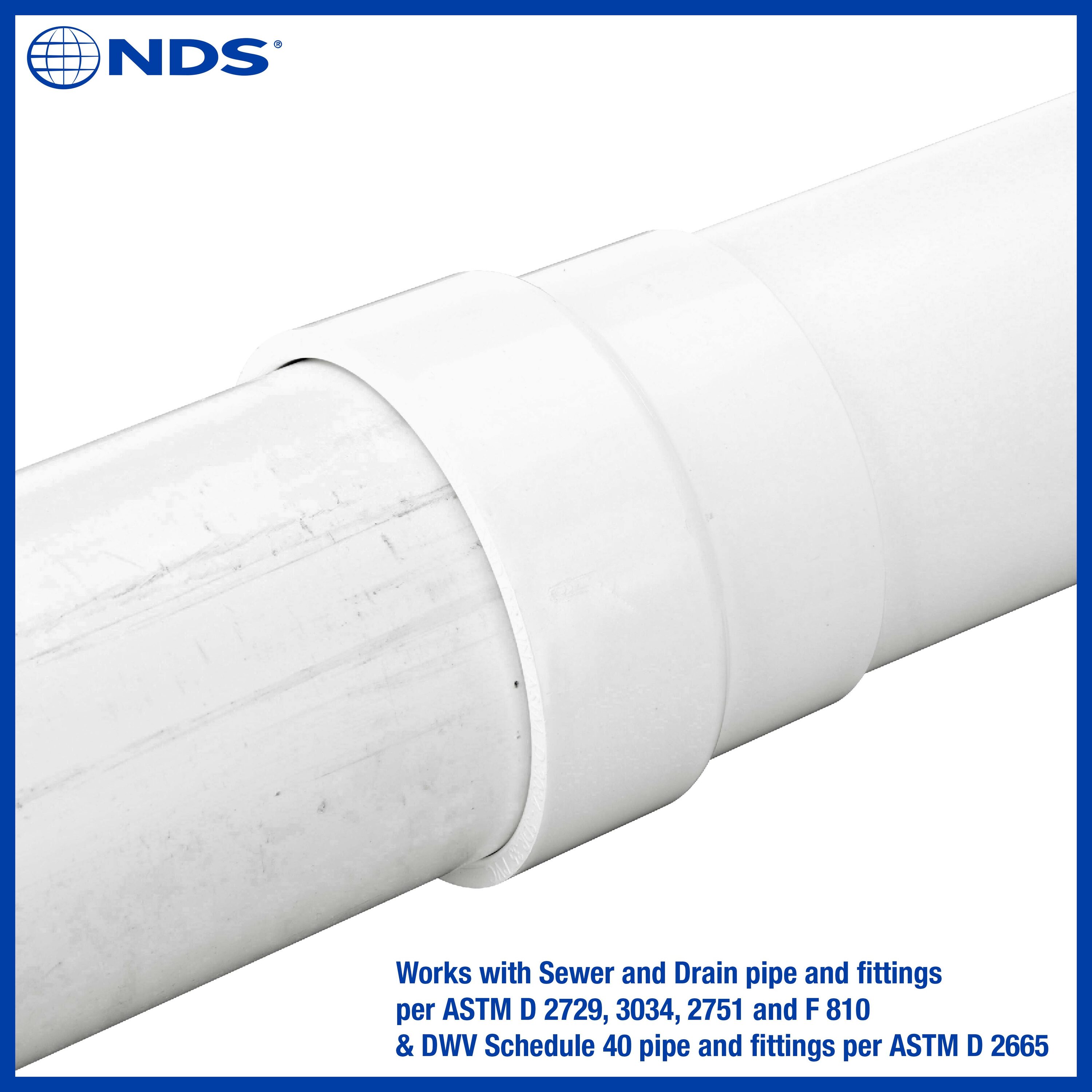 NDS PVC Adapter, 4 in. DWV/SCH40 Hub X Sewer and Drain Hub in the ...