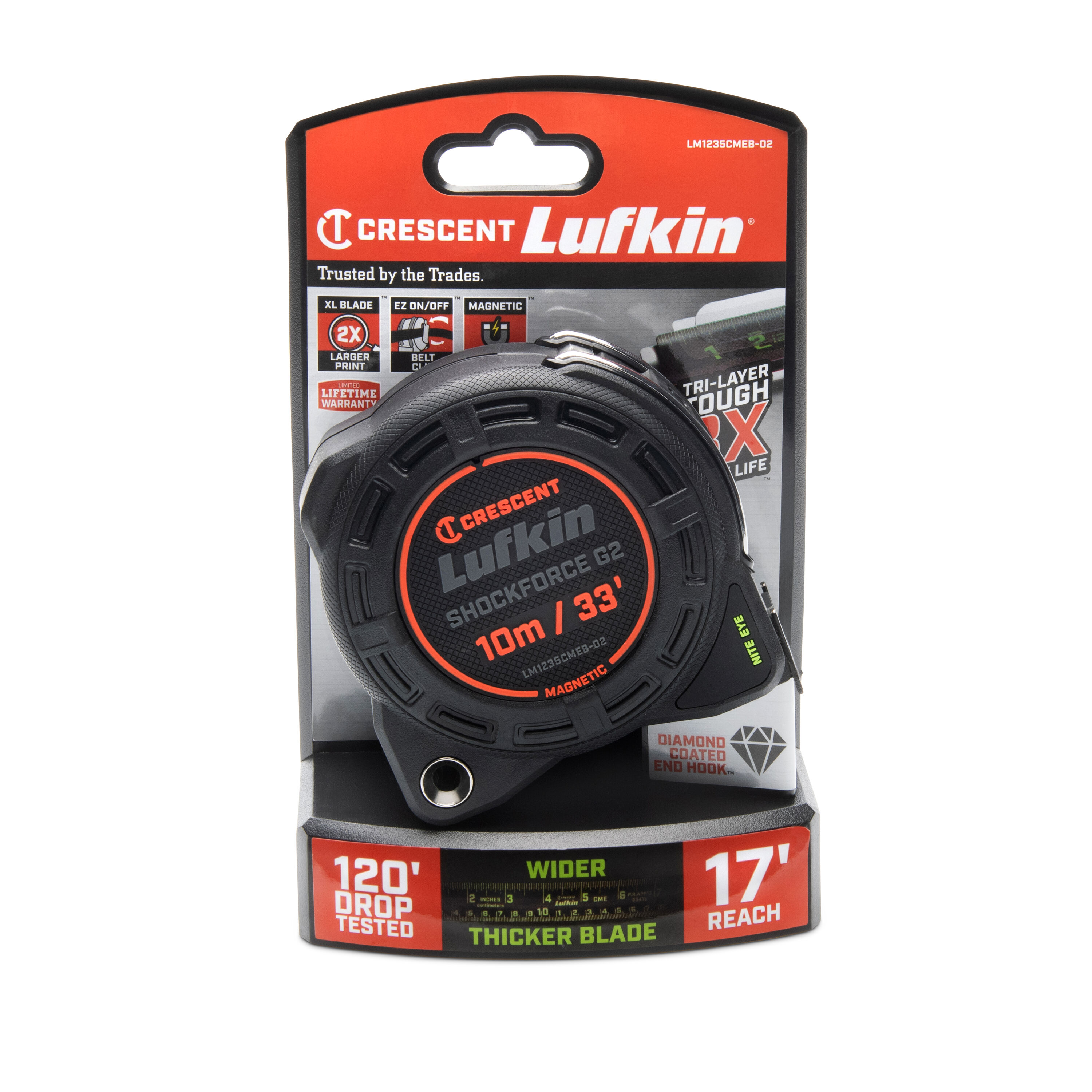 Crescent Lufkin Shockforce Nite Eye G2 10m;33-ft Tape Measure in the ...