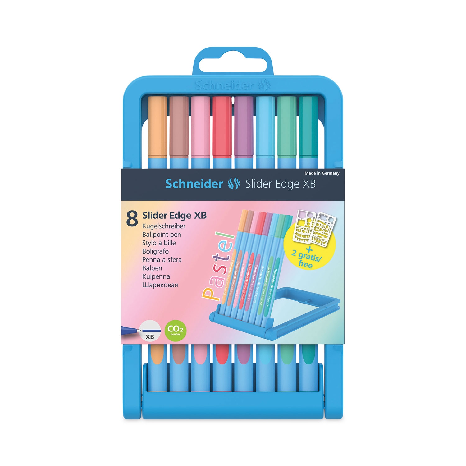 Schneider ESNRED152289 Slider Edge XB Ballpoint Pen Stick Extra Bold 1.4 mm Assorted Ink and Barrel Colors 8 Set