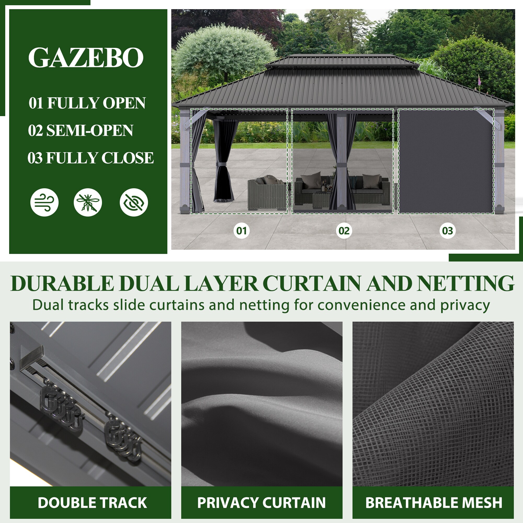 Coveronics LW-SSWG-1220 Wood-Resin-Gazebos - View #4