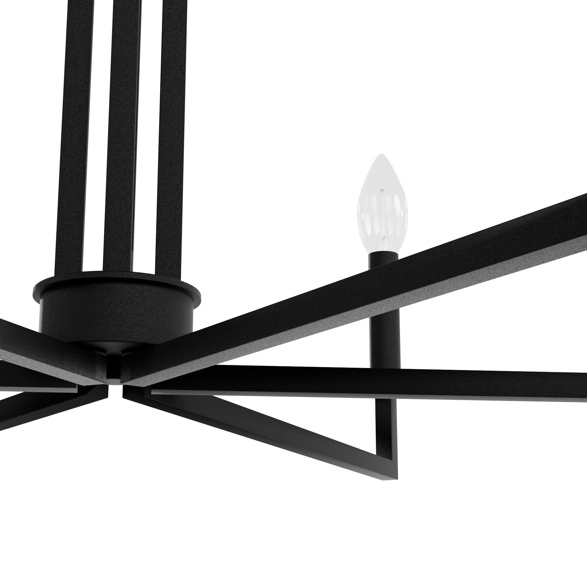 Hunter Bearden 30" Black Aluminum 6-Light Candle Chandelier