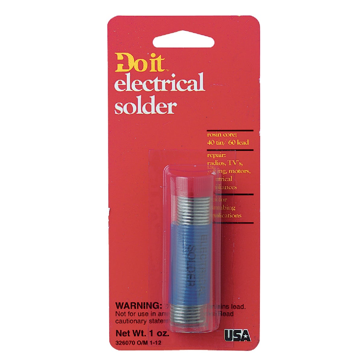 Oatey Do It Solder 1 oz .063 Gauge Rosin Core 40/60 Tin-Lead