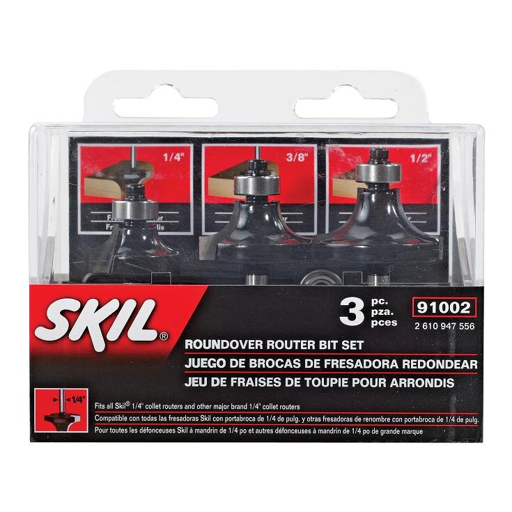 SKIL 91002 3 -Piece Carbide-tipped Router Bit Set