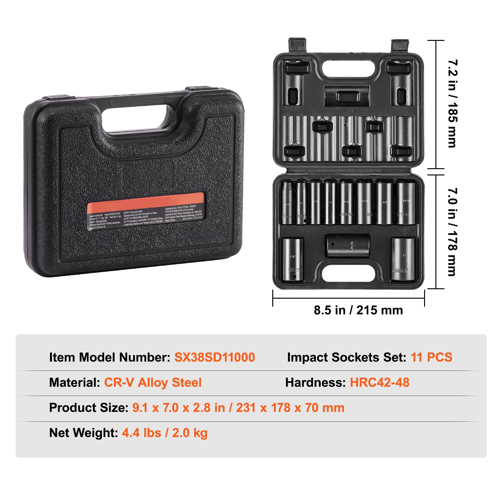 VEVOR SCCJTTZJ1CRV06164V0 Impact-Socket-Sets - View #7