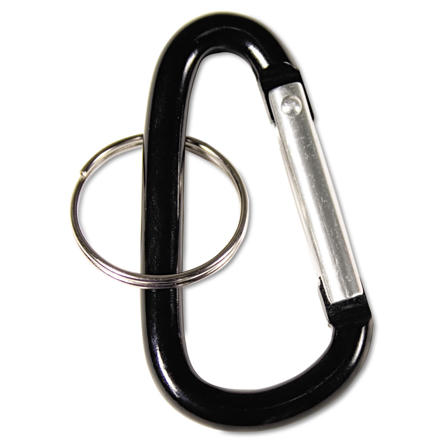 Advantus Black Aluminum Carabiner Keychain - Pack of 10, D-Shaped Design  with Split Key Ring in the Key Accessories department at