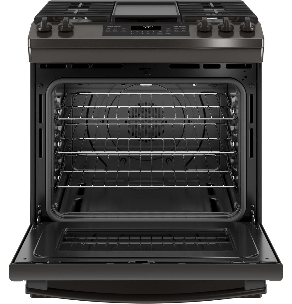 GE 30-in 5 Burners 5.6-cu ft Self-cleaning Convection Oven Slide-in ...